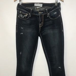 PRVCY PREMIUM BOOT LOW RISE DARK DENIM BLUE JEANS